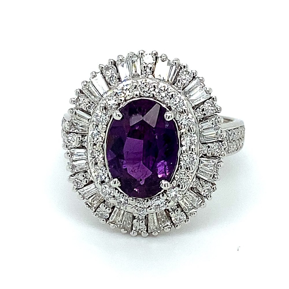 Certified Sapphire 3.20ct Diamonds Platinum Ring